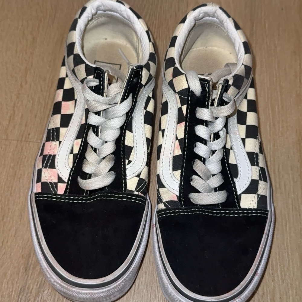Vans Kids Black and White Checkered Sneakers